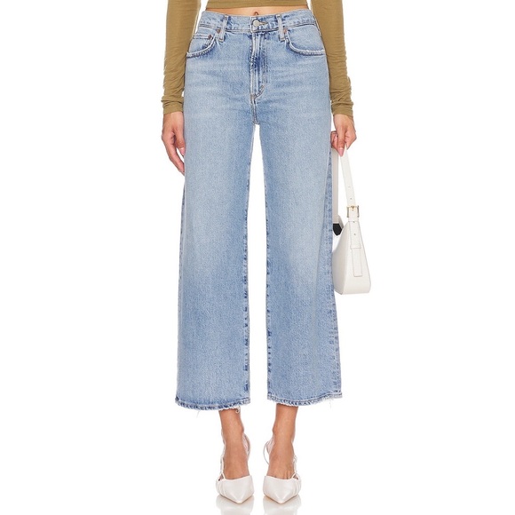 Agolde Denim - Agolde Harper Crop Mid-Rise Wide Straight Leg Jeans in Hassle
